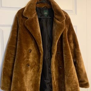 Wild Fable Faux Fur Button Up Jacket